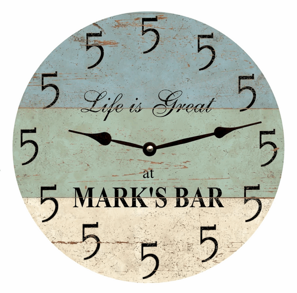5 O Clock Personalized Beach Clock