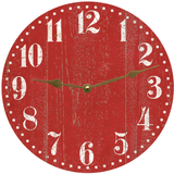 Barn Red Wall Clock Gold Hands