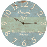 Beach Life Clock Silver Hands