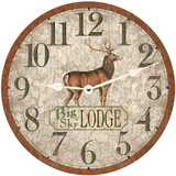 Rustic Lodge Clock - White Hands