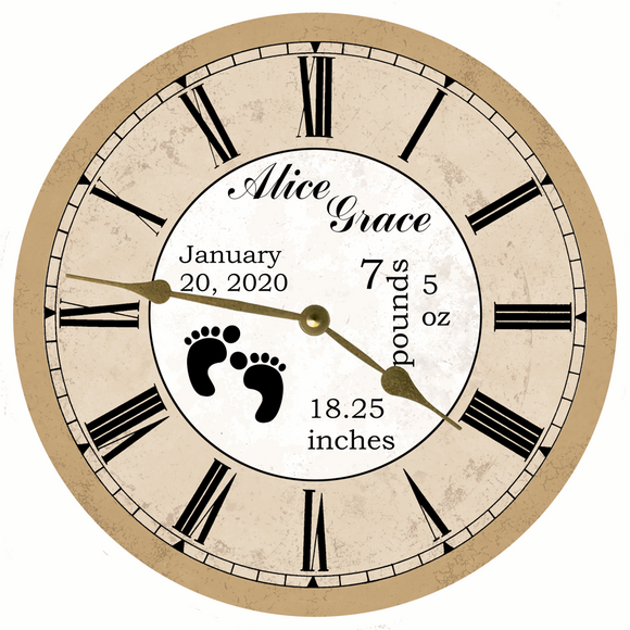 Baby Announcement Clock