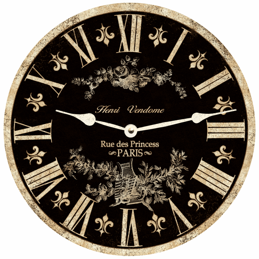Black Toile French Clock | Time Flies Clocks