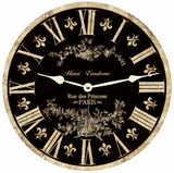 Black French Toile Clock