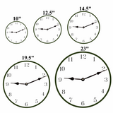 Black Farmhouse Wall Clock - Clock Size Chart