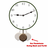 Black Farmhouse Wall Clock - Swinging Pendulum