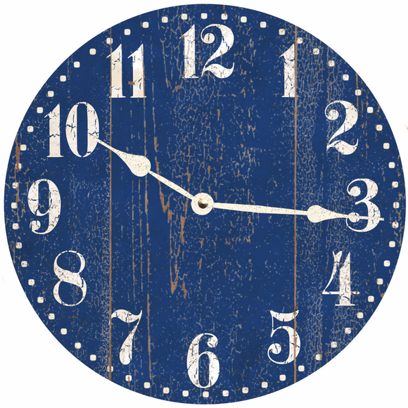 Blue Rustic Clock