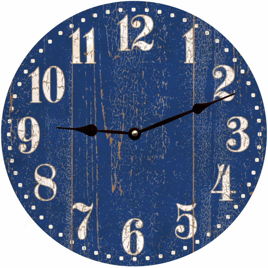 Blue Wall Clock-Rustic Clock | Time Flies Clocks