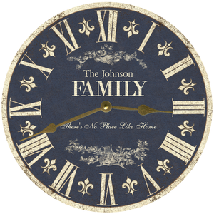  Blue Family Name Clock