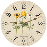 Floral Wall Clock - Gold Hands