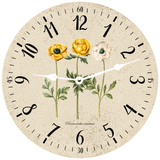 Floral Wall Clock - White Hands