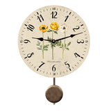 Floral Wall Clock - Pendulum