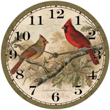 Vintage Cardinal Wall Clock - Silver Hands