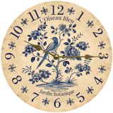 Vintage Style Chinoiserie Wall Clock - Gold Hands