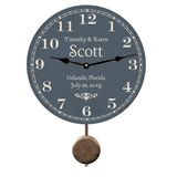 Personalized Wedding Clock- Custom Anniversary Gift - Pendulum