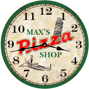 Personalized Pizza Shop Clock