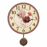 Dahlia Flower Pendulum Clock