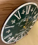 Green Toile French Clock on stand