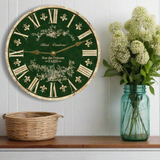 Green Toile Clock - 2