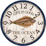 Personalized Halibut Clock - Gold Hands
