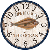 Personalized Halibut Clock - Silver Hands
