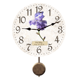 Iris Flower Wall Clock - Pendulum