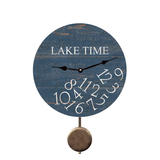Lake Time Navy Blue Pendulum Clock