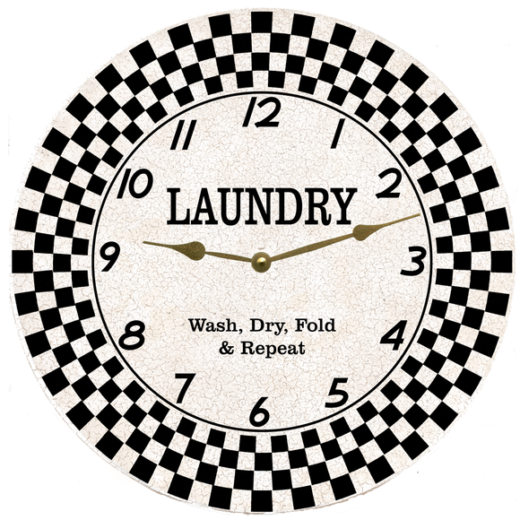 Laundry Clock Personalized Laundry Clock- Classic Retro Laundry Clock | Time Flies Clocks