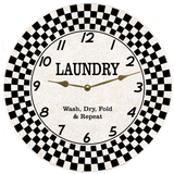 Laundry Room Wall Clock- Wash Dry Fold Laundry Clock