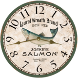 Handcrafted Salmon Fish Clock - Gold Hands