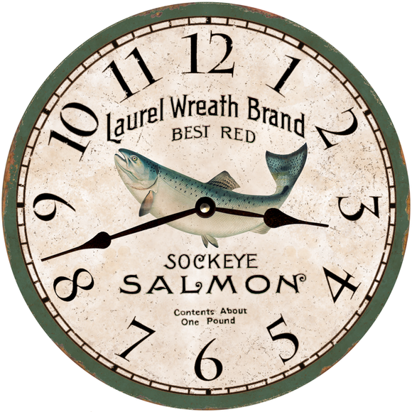 Handcrafted Salmon Fish Clock