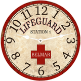 Custom Lifeguard Wall Clock - White Hands