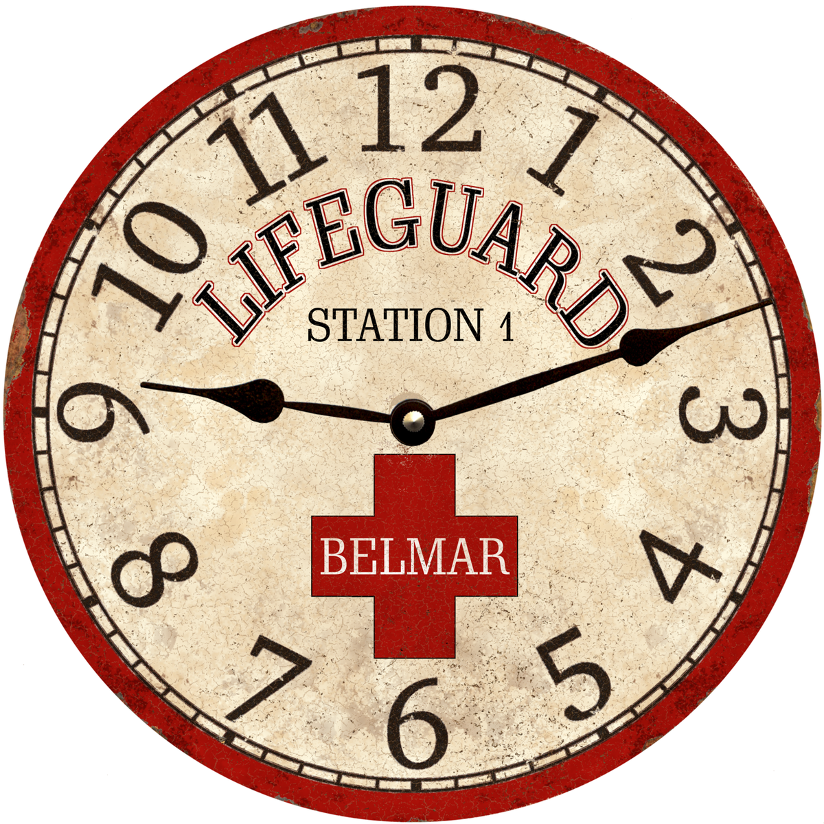 Custom Lifeguard Wall Clock – Personalized Beach Clock – Time Flies Clocks