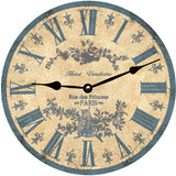 Rustic Light Blue Toile Clock