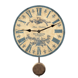 Rustic Light Blue Toile Pendulum Clock