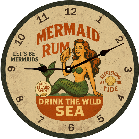 Mermaid Brand Rum Clock