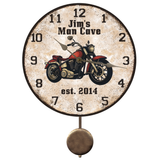 Motorcycle Clock with Custom Wording