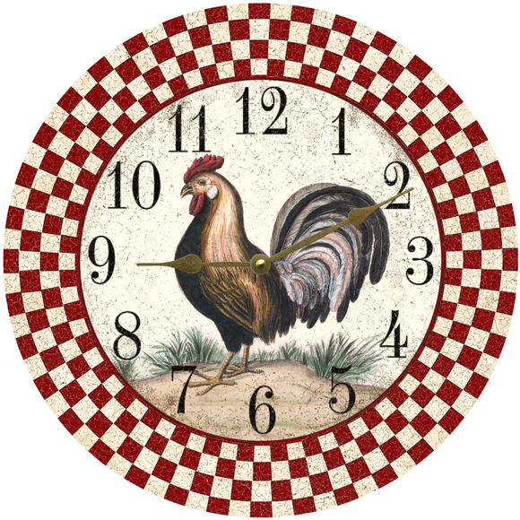 Rustic Farmhouse Rooster Clock