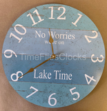 No Worries We're On Lake Time Wall Clock - 3