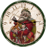 Old Fashioned Santa Christmas Wall Clock