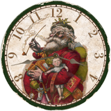 Old Fashioned Santa Christmas Wall Clock - Silver Hands