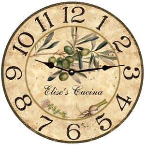 Unique Custom Olive Branch Wall Clock