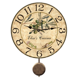 Unique Custom Olive Branch Pendulum Clock