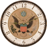 Patriotic Eagle Wall Clock - Gold Hands