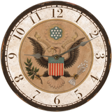Patriotic Eagle Wall Clock - Silver Hands