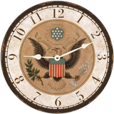 Patriotic Eagle Wall Clock - White Hands