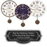 Rustic Wall Clock - pendulum options