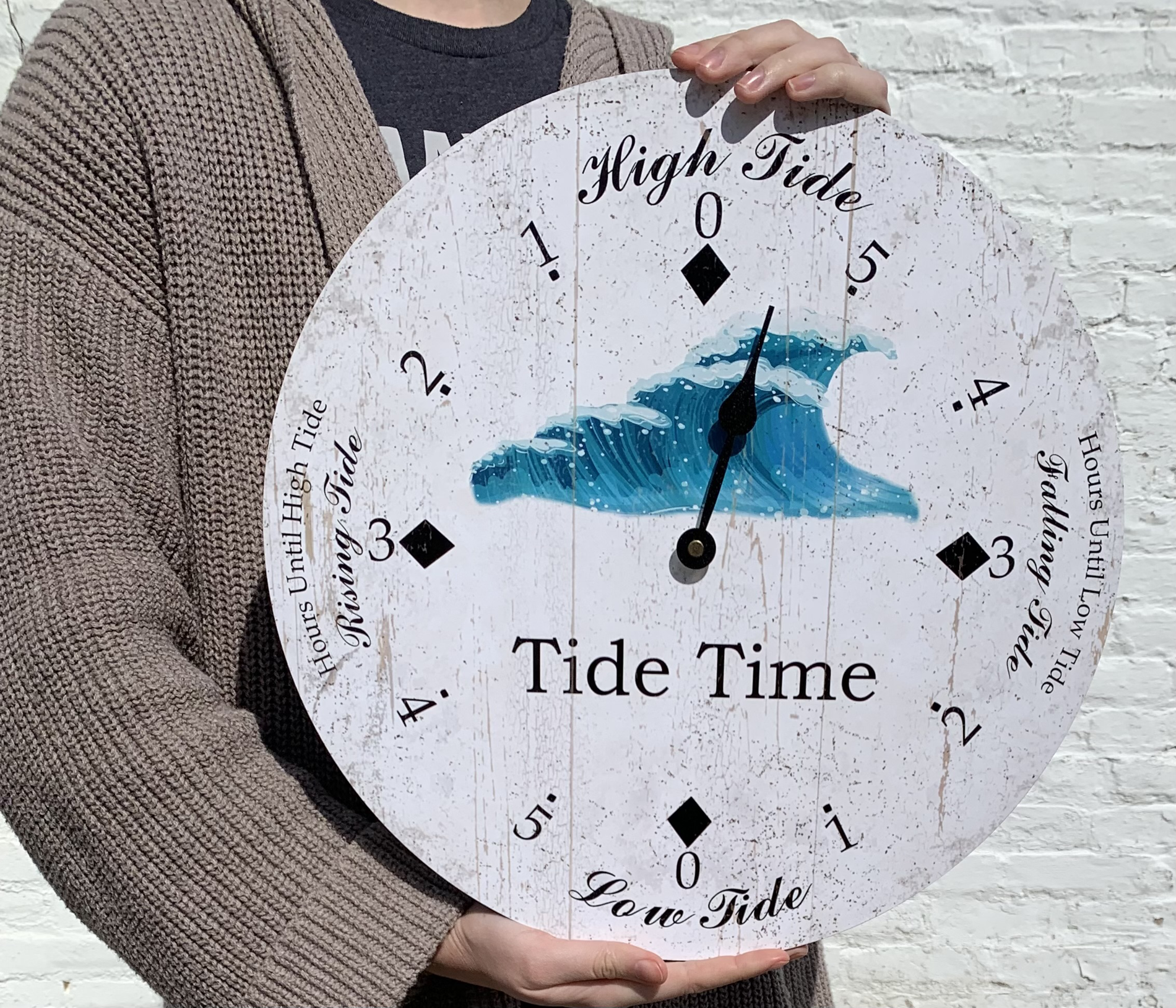Personalized Beach Decor: Custom Wave Tide Clock | Time Flies Clocks