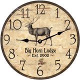 Personalized Elk Cabin Wall Clock - Black Hands