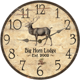 Personalized Elk Cabin Wall Clock - Silver Hands