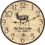 Personalized Elk Cabin Wall Clock